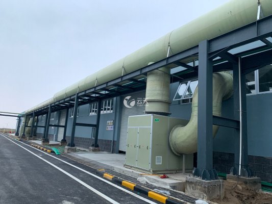 廢氣處理工程前置風(fēng)機(jī)及外管、管廊架